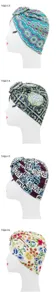 Stylish women's printed turban hat with knot design, ethnic style hair cover cap.
