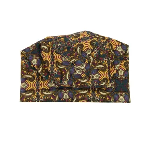 Cotton printed sleep cap double layer satin lined chemo cap elastic turban for women