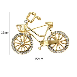 Elegante Fahrrad Brosche aus Legierung mit Strass modischer Mantel Anstecknadel Schmuck.