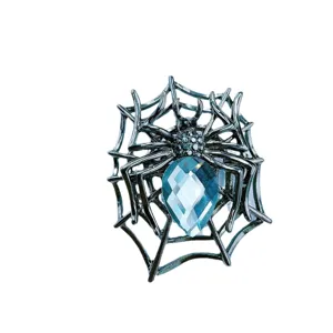 Spinnen Legierung Kristall Brosche mit Netz Design, elegante Mode Anstecknadel für Damen.