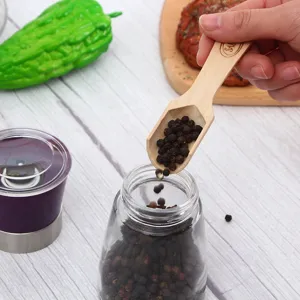 Moulin à poivre manuel en verre et broyeur d'épices pour cuisine, vue détaillée des grains.