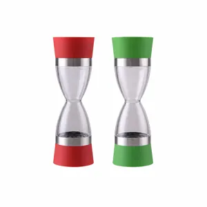 Moulin à Sel et Poivre Manuel Grosseur Réglable Plastique ABS Transparent Moulin à Épices Avec Noyau en Céramique Outil de Cuisine