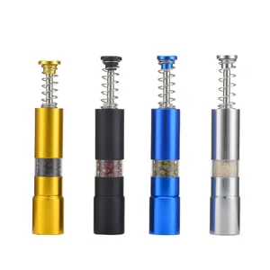 Stainless steel manual pepper grinder kitchen tool push type spice salt mill set of four