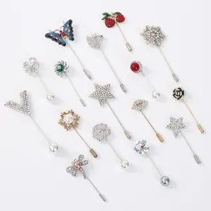 Vintage Alloy Creative Simulation Brooch Pin Premium Rhinestone Artificial Pearl Clothes Accessories Lapel Pin For Suit Scarf Women Men Jewelry Gift