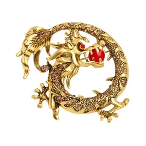 Vintage Legierung Drachen Brosche Luxus Strass Künstliche Perle Anstecknadel Für Anzug Mantel Herren Damen Schmuck Geschenk