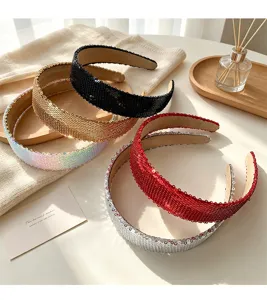 Glitzernder breiter Haarreif mit Pailletten elegante Haarschmuck Accessoires für Damen und Mädchen