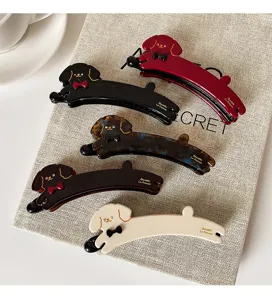 Cute dog hair banana clip korean style fashion high ponytail claw clip hair accessory