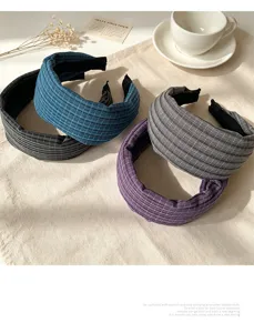 Geruit stoffen haarband brede haarhoop stijlvolle ruit haaraccessoires voor mode