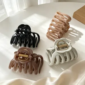 Large French hair claw clips for thick hair, elegant design shark clips in multi colors.