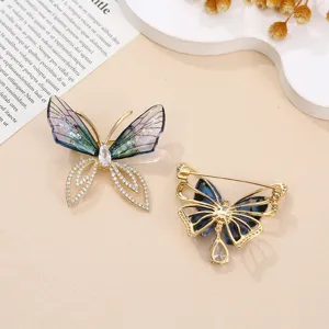 Spilla a farfalla stile coreano lega insetto strass squisito decorazione per abbigliamento