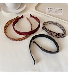 Korean folding hair hoop fashion leopard red black headband versatile women hair accessory
