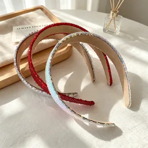 Damen breite Pailletten Haarreif glitzernde Haarbänder hohe Schädeldecke Mode Haarschmuck