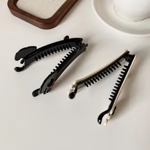 Cute puppy design banana hair clip vertical claw clip for stylish high ponytail hairstyles.