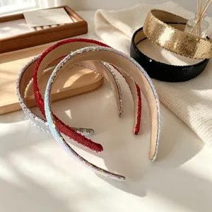 Glitzer Pailletten Haarreif gepolstert breites Haarband glänzendes Haarschmuck für Damen Mode Alltag