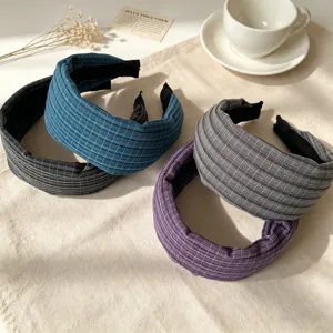 Stoffen Plaid Haarband Vintage Ruit Haarsieraal Dagelijkse Mode Accessoires Dames