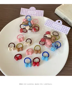 Schattige tekenfilm haarelastiekjes voor kinderen, elastische haartouwen met lieve stippen.