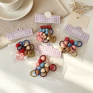 Kinderen Cartoon Haarelastiekjes Elastische Hoge Stretch Hars Kralen Haarranden Schattige Paardenstaarthouders Meisjes Haaraccessoires
