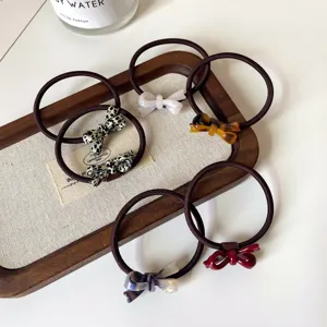 Set di elastici per capelli con fiocco in resina, eleganti corde per capelli da donna.