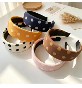 Korean style polka dot padded wide headband cute fashion hair hoop hair accessories for women