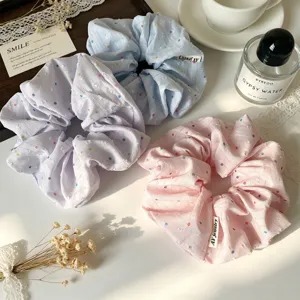 Schattige haarscrunchies met stippen in Koreaanse stijl pastel haaraccessoires voor dagelijks