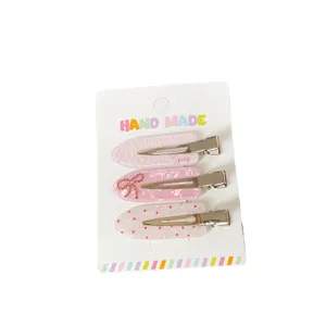 Pink cute sweet style hairpin set for women girls, sweet dopamine hair clips accessories.