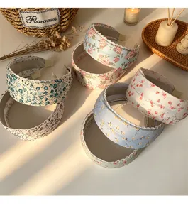 Spring floral wide headband pastoral style cute hair hoop for women daily fashion hair accessories