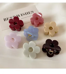 Small flower hair claw clips cute resin shark clips for women half up hair styling accessories