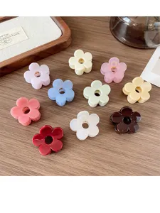 Cute small flower hair claws for women, colorful mini hair clips for stylish daily wear.