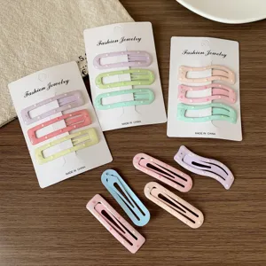 Set di mollette per capelli in metallo macaron, fermagli geometrici per donne e ragazze.