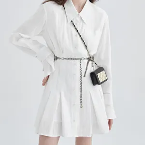 Korean elegant rhinestone woven waist chain and sparkling fine belt accessory for shirt.