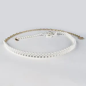 Chaîne de taille fleurie en perles douces françaises pour femmes ceinture délicate