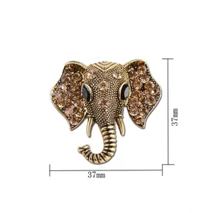 Elegante Vintage Strass Elefanten Brosche Nadel, detaillierter Tier Schmuck für Damen Jacken.