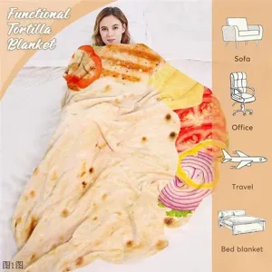 Couverture tortilla confortable en flanelle douce couverture burrito pour canapé lit