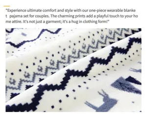 Gemütliches Flanell Schlafanzug Detail mit Hirsch Print und sehr warmer Decken Struktur.