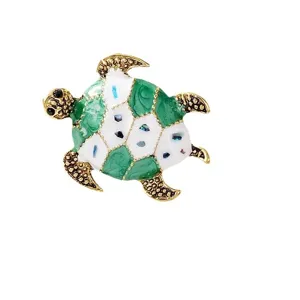Vintage retro turtle animal brooch, exaggerated enamel tortoise pin for fashion wholesale
