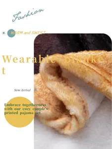 Close-up detail of the ultra-soft fluffy wearable blanket fabric, showing cozy plush texture.
