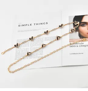 Sweet cool heart metal waist chain for women fashion oil drop belt dress matching accessory