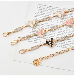 Sweet cool heart metal waist chain, trendy enamel heart charm rhinestone link belt accessory for dresses.