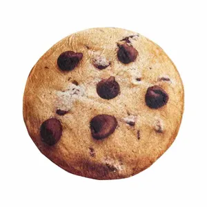 Novità coperta in flanella di peluche rotonda con biscotti al cioccolato, morbido plaid caldo.