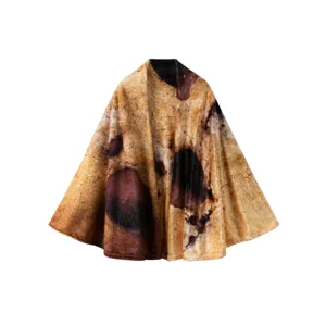 Unisex Cookie Print Wearable Blanket Hooded Sleeprobe Soft Warm Fleece Long Loungewear Couple Casual Bathrobe Home