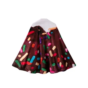 Donut tragbare Decke Schlafrock, süße Schokoladen Glasur Fleece kuschelig warme Decke.