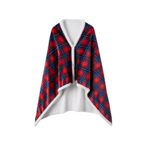 Robe de Chambre Couverture Portable Polaire Capuche Chaud Manches Longues Doux Confortable Pyjama Hiver Vêtement d'Intérieur pour Couple