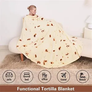Couverture tortilla douillette nouveauté drôle douce flanelle jeté pour lit canapé bureau
