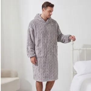 Winter Warmer Fleece Bademantel Unisex Oversized Hoodie Decke Langarm Lässige Kapuze Nachtwäsche Paar Loungewear Bademantel