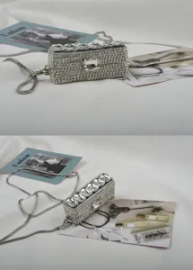 Strass heuptas zilveren metalen slangenketting luxe kristal clutch tas voor vrouwen accessoire