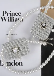 Französische Strass Mini Tasche perlen Taillenkette für Damen Dekoration Mode Gürtel