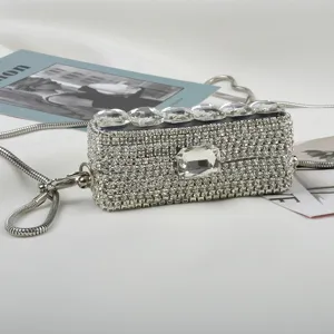 Elegante Strass Buikketting Metalen Schakelketting Lichaamsketting Kleine Tas Accessoire Riem Sieraden Voor Dames Jurk Decoratie