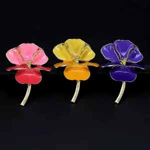 Vintage Emaille Iris Blume Brosche Für Damen Elegante Legierung Floral Pin Schmuck Zubehör Hochwertige Retro Korsage Geschenk