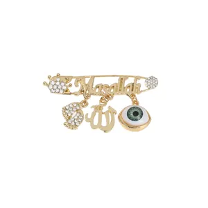 Teufelsauge Strass Brosche Gold Masallah Baby Fussabdruck Kristall Mode Schmuck