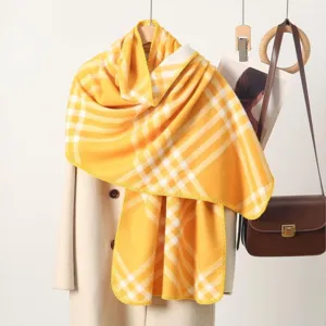 Donna cashmere imitazione sciarpa a quadri inverno caldo scialle moda ed elegante